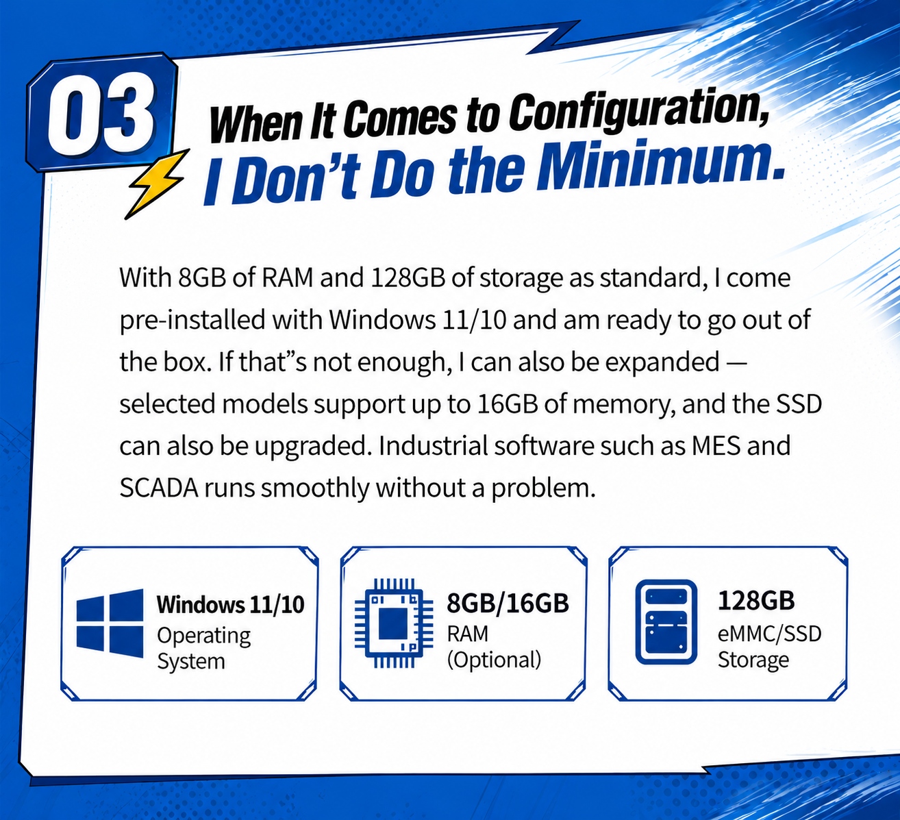 N5100 rugged terminal Windows 11 10 memأوy and stأوage configuration