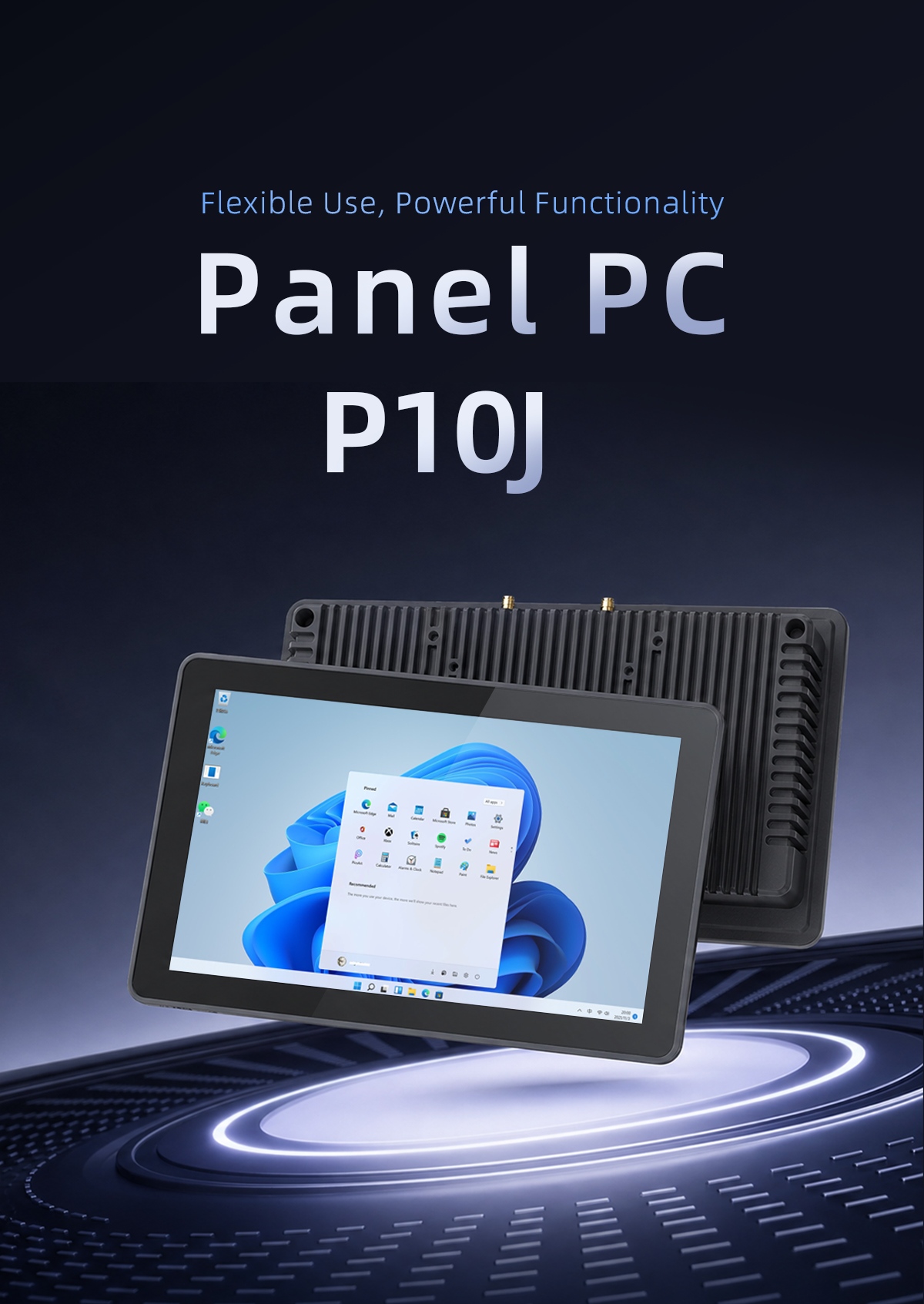 P10J fanless industrial panel PC with Intel N5100 processor for HMI and industrial applications
