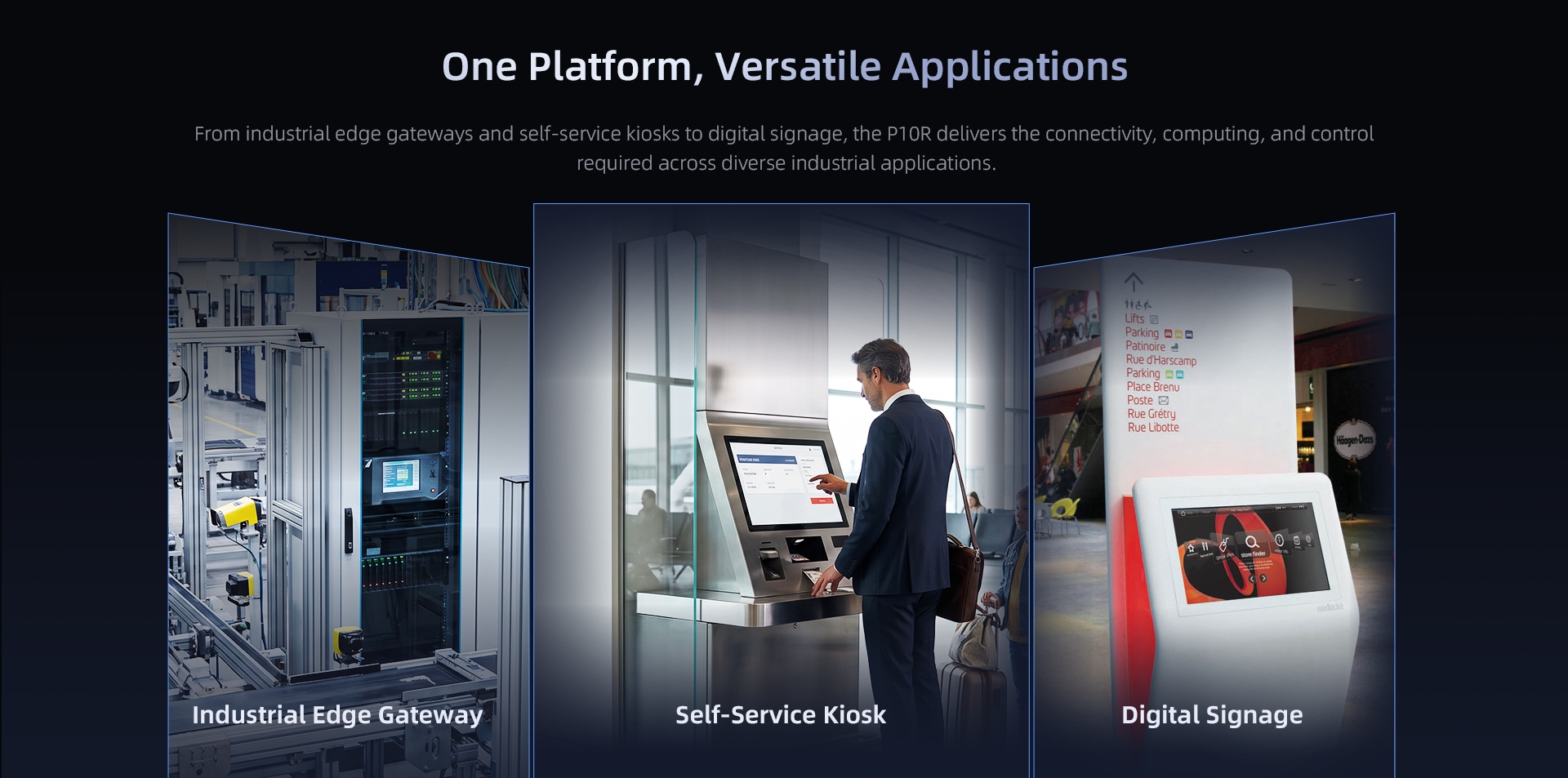 P10R Android industrial panel PC for industrial edge computing, self-service terminals and smart commercial applications